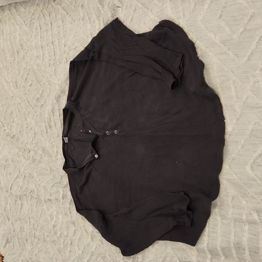 Dark gray thermal Old Navy button down long sleeved top size 2X!